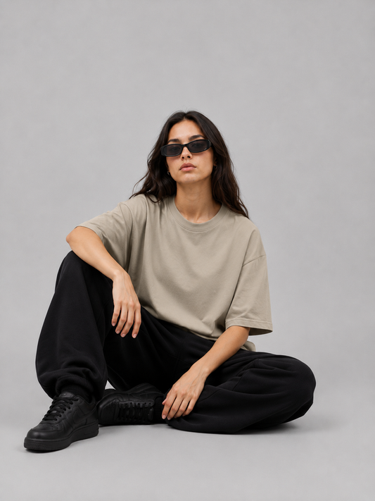 Essential Oversized Tee — Beige