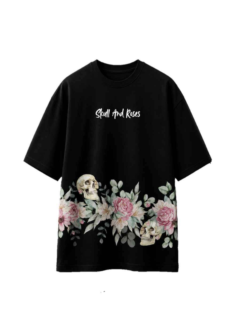 KnowChoice Signature Collection – Skull & Roses Oversized T-Shirt