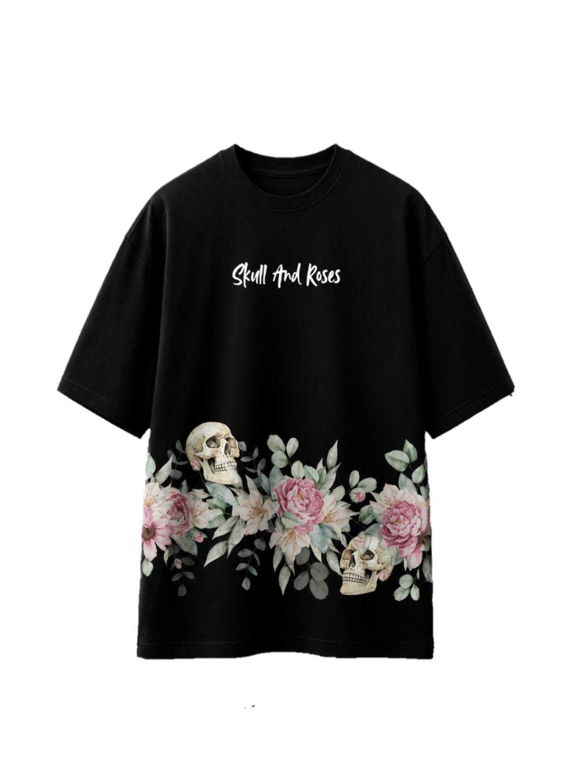 KnowChoice Signature Collection – Skull & Roses Oversized T-Shirt