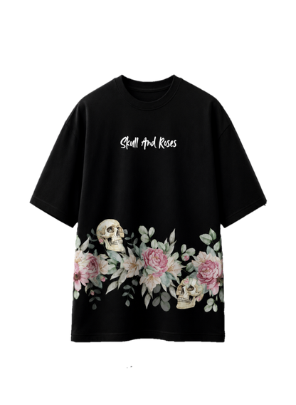 KnowChoice Signature Collection – Skull & Roses Oversized T-Shirt